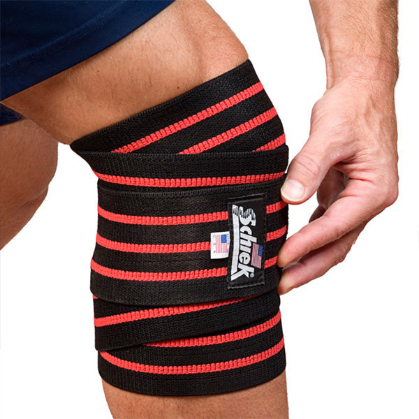 Schiek Black Line Knee Wraps 78 Inch with Velcro