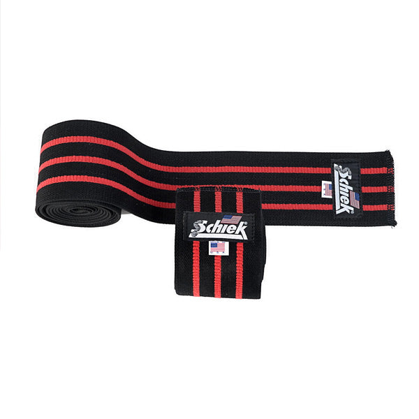 Schiek Black Line Knee Wraps 78 Inch with Velcro