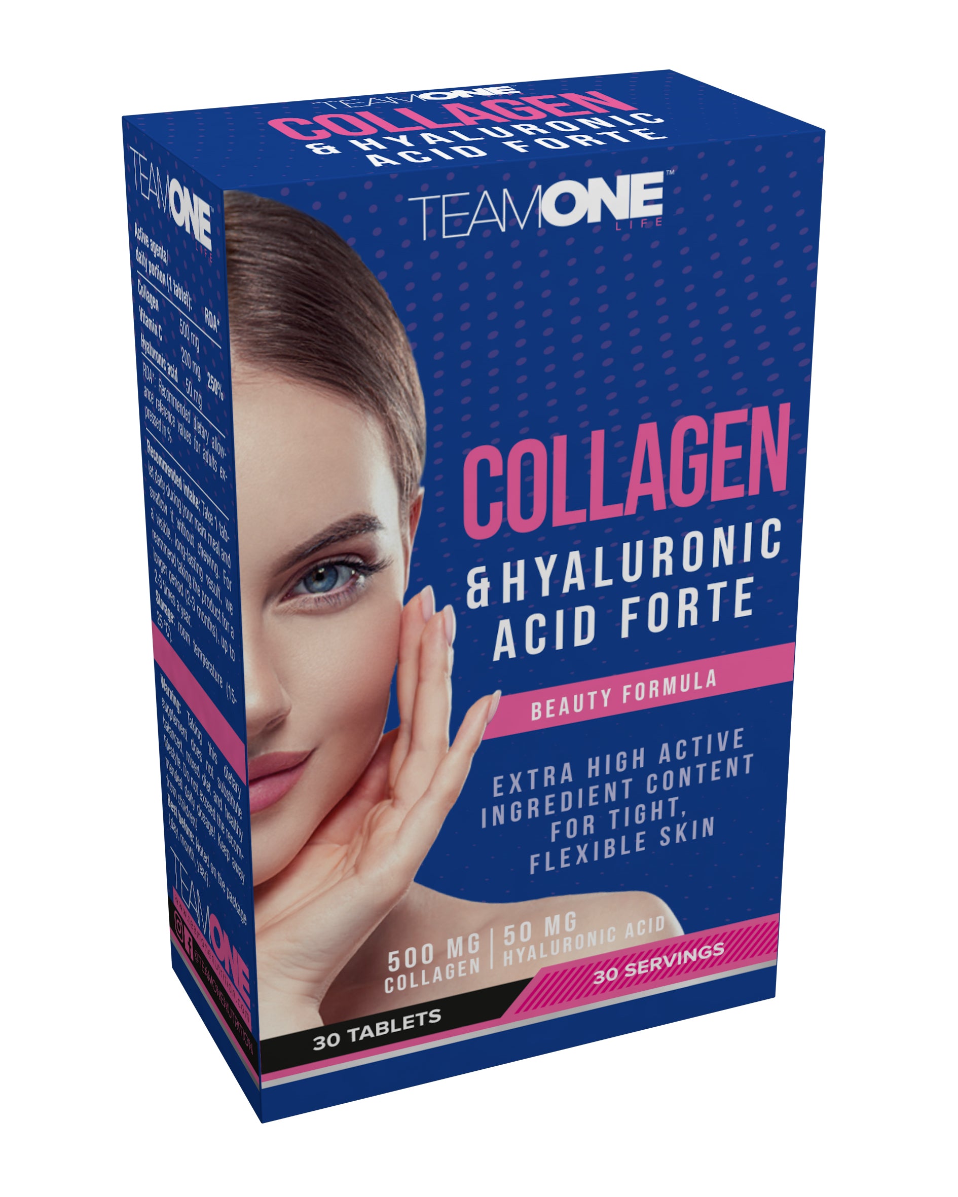 Team one life Collagen & hyaluronic acid Forte - 30 Tabs