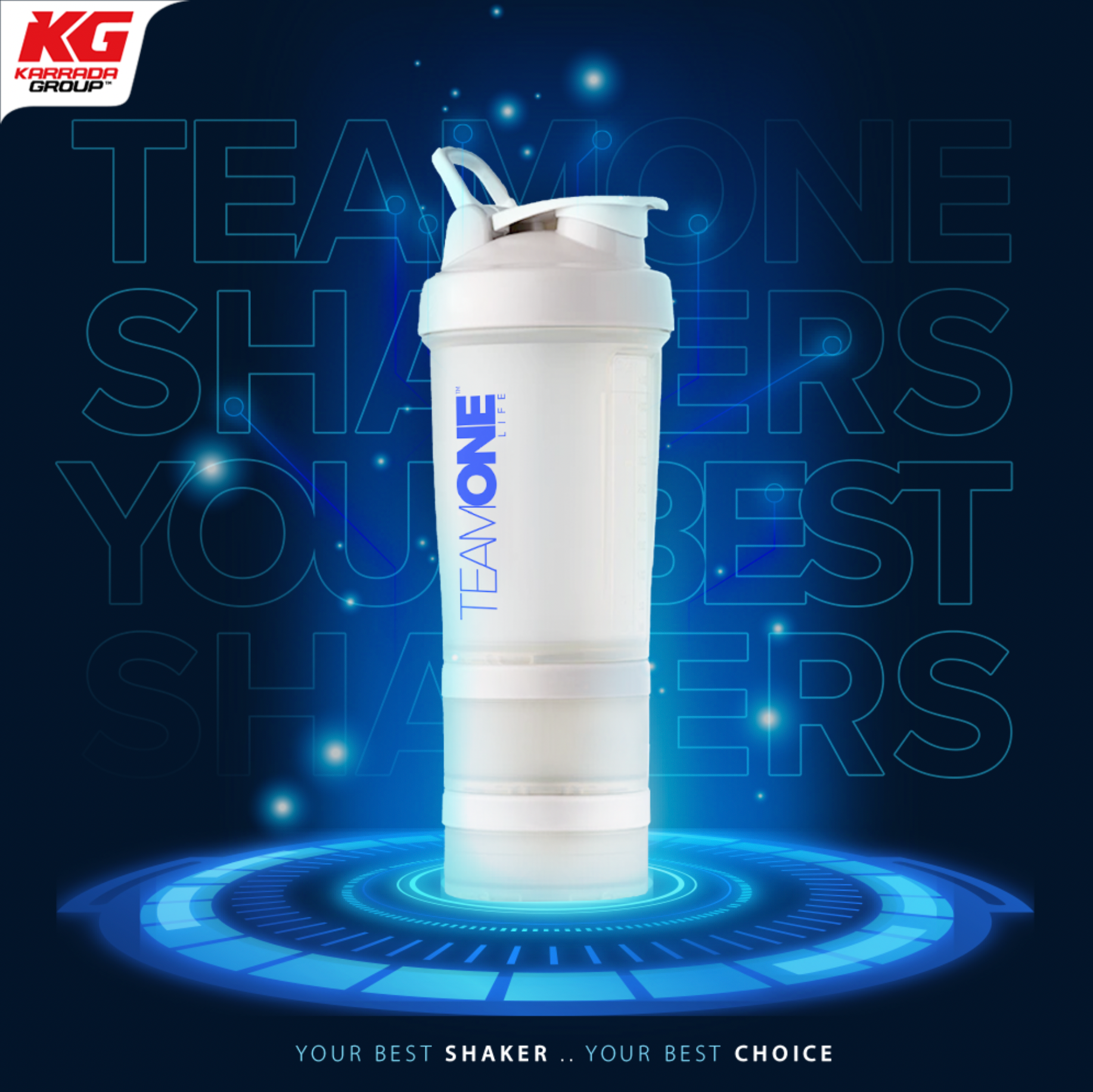 Team One White Prostak Shaker 450ml