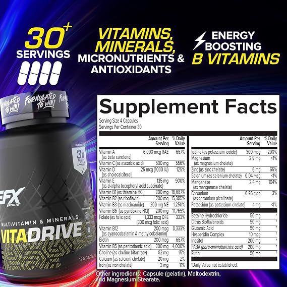‎EFX SPORTS VITADRIVE MULTIVITAMIN&MINERALS 120 CAP