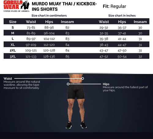 Gorilla Wear - Murdo Muay Thai / Kickboxing Shorts