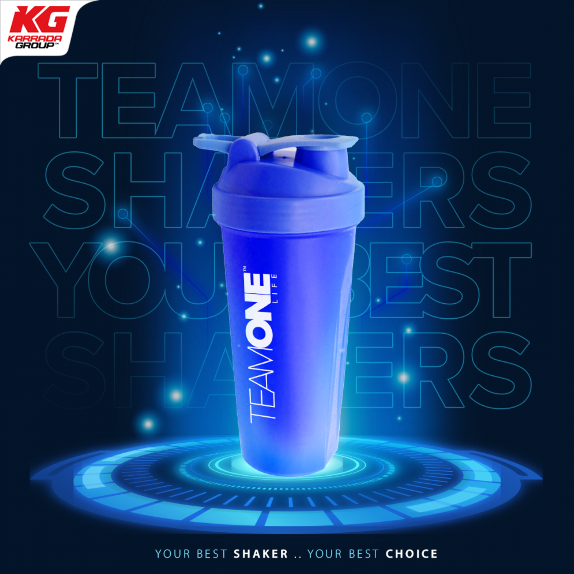 Team One Blue Shaker 600ml